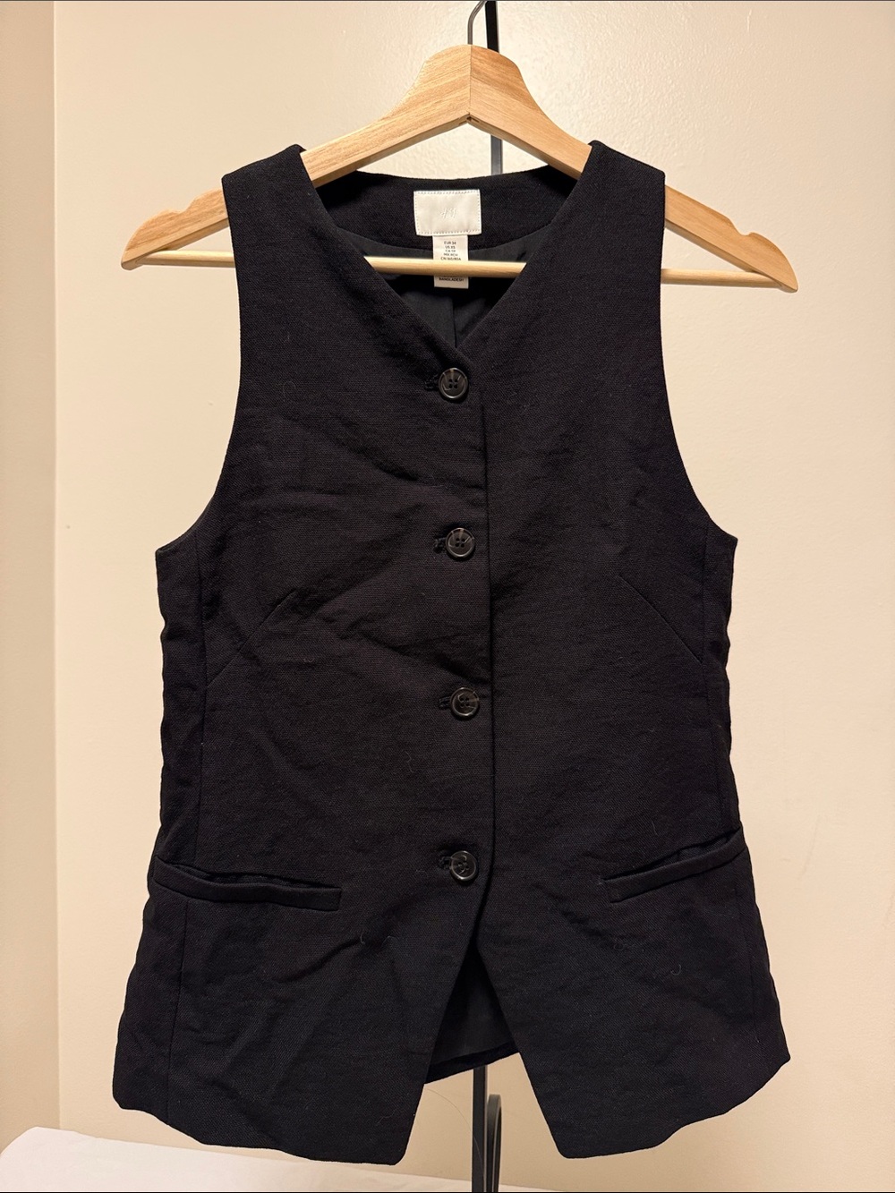H&M Black Button-Front Women's Vest